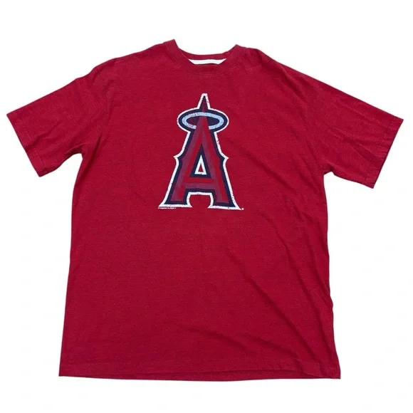 LA Los Angeles Angels Men's SMALL -Logo Baseball MLB Red White Blue